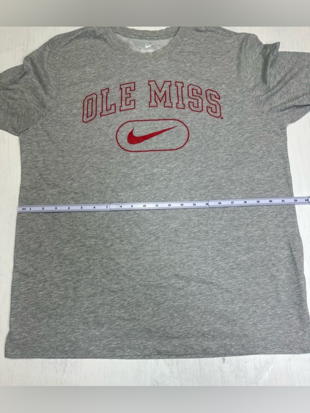 Nike Ole Miss Rebels Dri-Fit Tee Gray Red Logo Shirt Mens XL NCAA - Picture 5 of 9